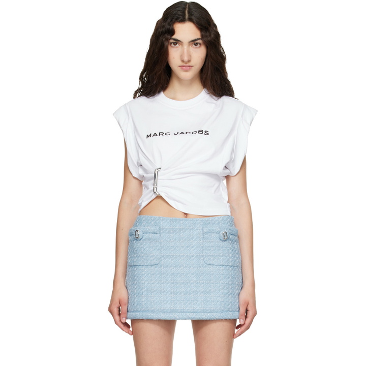 Photo: Marc Jacobs White Pop J Marc Logo Drape Seam T-shirt