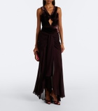 Zimmermann Valiant cutout draped velvet gown