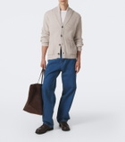 Allude Ribbed-knit wool and cashmere cardigan