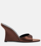 Staud Brigitte satin wedge mules