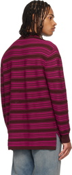 Wales Bonner Burgundy & Pink 'The Billie Knit' Polo