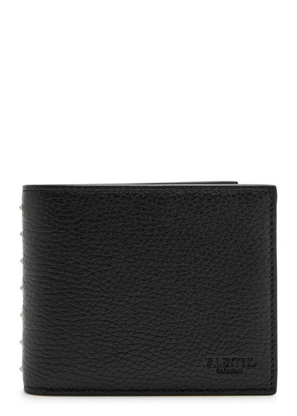 Photo: Valentino Garavani Rockstud Grained Leather Wallet - Black - One Size