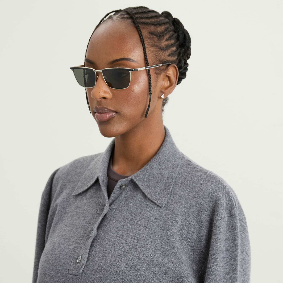 Saint Laurent Sunglasses Saint Laurent SL 795 Joe Sunglasses in Silver/Grey 