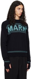 Marni Navy Jacquard Sweater