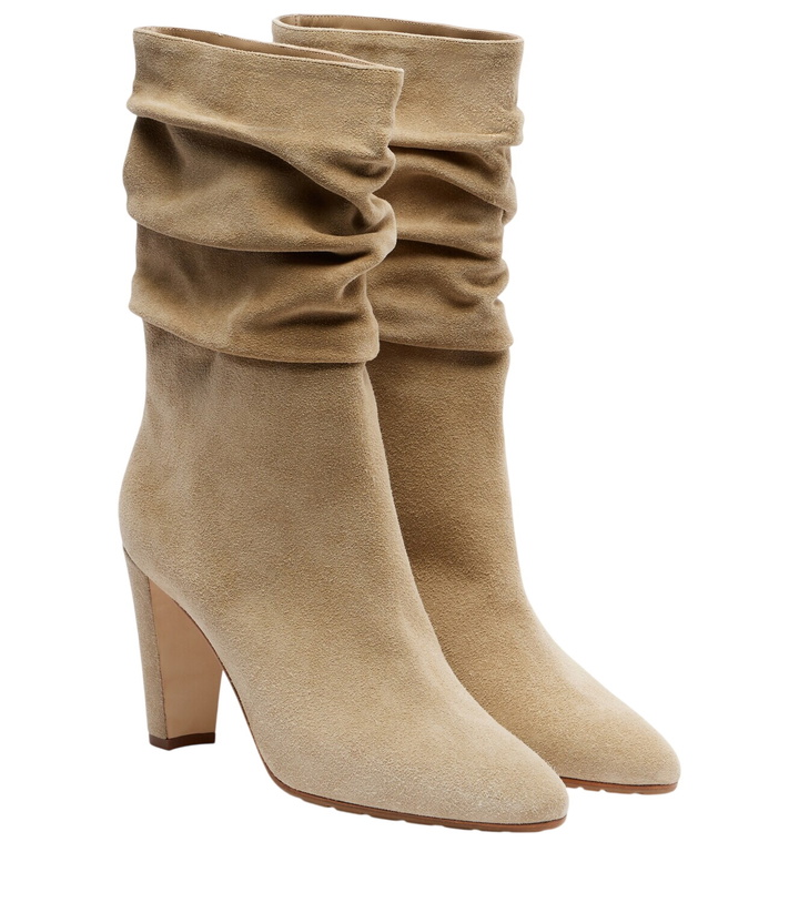 Photo: Manolo Blahnik Calasso 90 draped suede ankle boots