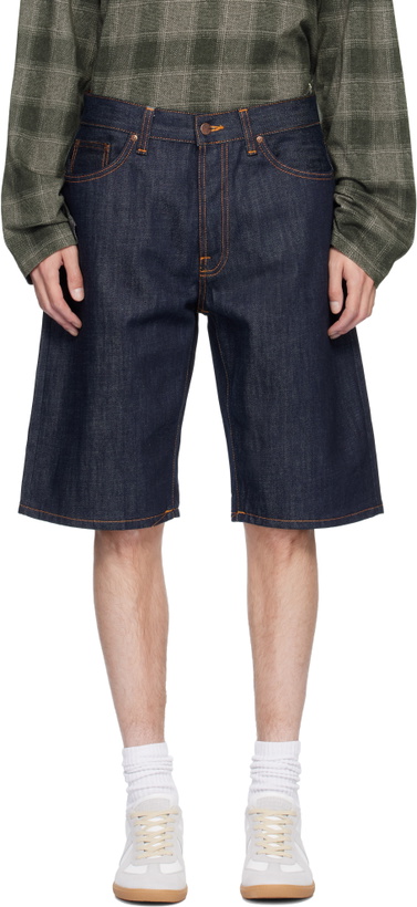 Photo: Nudie Jeans Navy Zeb Denim Shorts