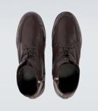 Auralee Leather lace-up boots
