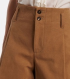 Chloé Pleated cotton canvas Bermuda shorts