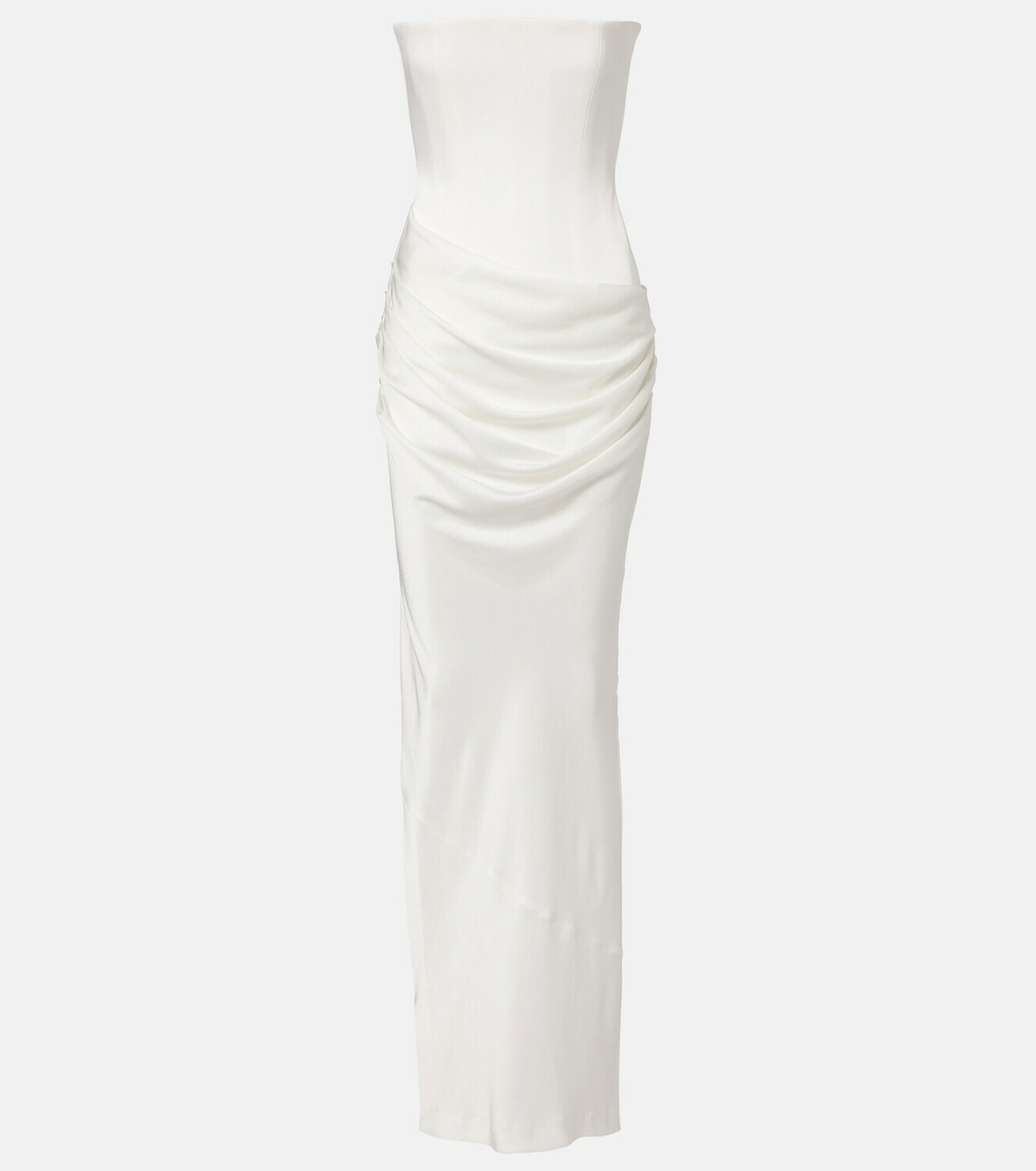 Alex Perry Bridal draped crêpe satin corset gown