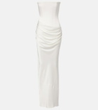 Alex Perry Bridal draped crêpe satin corset gown