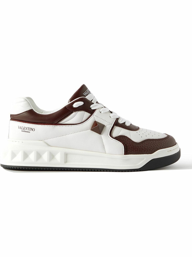 Photo: Valentino Garavani - Valentino Garavani One Stud XL Leather Sneakers - Brown