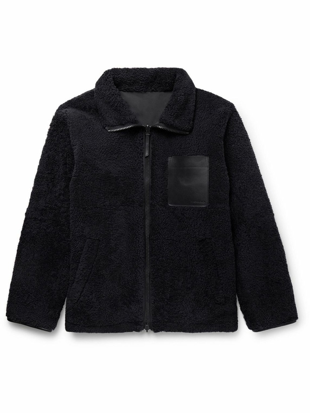 Photo: Yves Salomon - Reversible Leather-Trimmed Shearling and Shell Jacket - Black