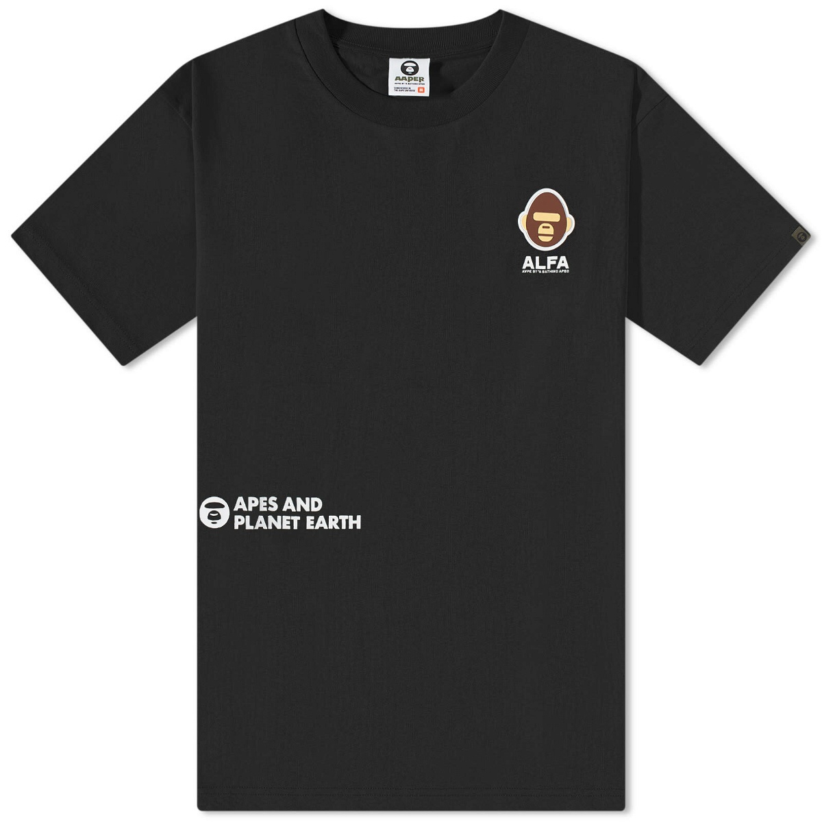 Men's AAPE Aaper Kilo Basic One Point T-Shirt in Black AAPE by A ...