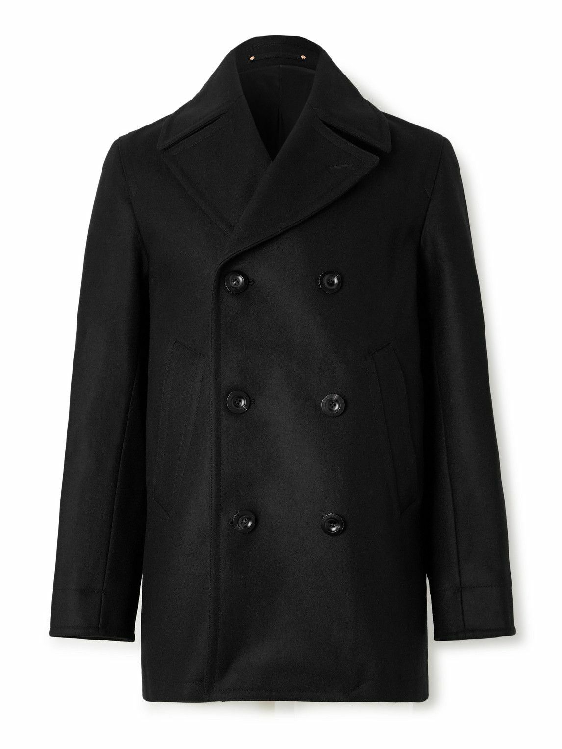 Private White V.C. - The Manchester Wool Peacoat - Black