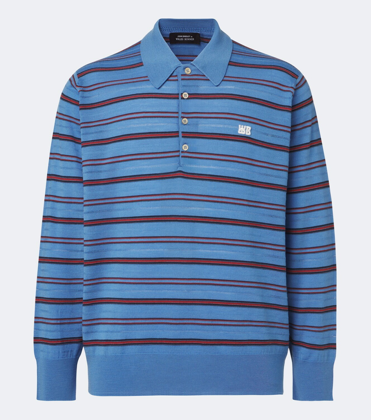 Wales Bonner Beam striped wool polo sweater