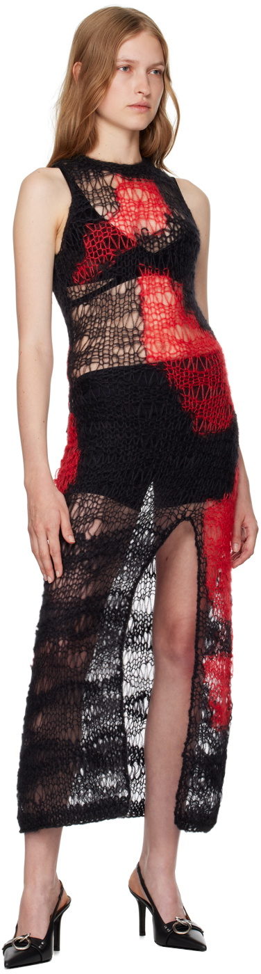 MISBHV Black & Red Antwerp Midi Dress