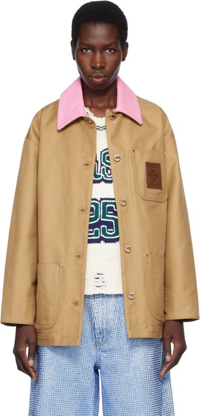 Photo: Casablanca Tan Cotton Workwear Jacket