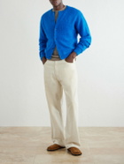 Auralee - Garment-Dyed Alpaca Cardigan - Blue