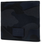 Valentino - Valentino Garavani Camouflage-Print Canvas and Leather Billfold Wallet - Midnight blue