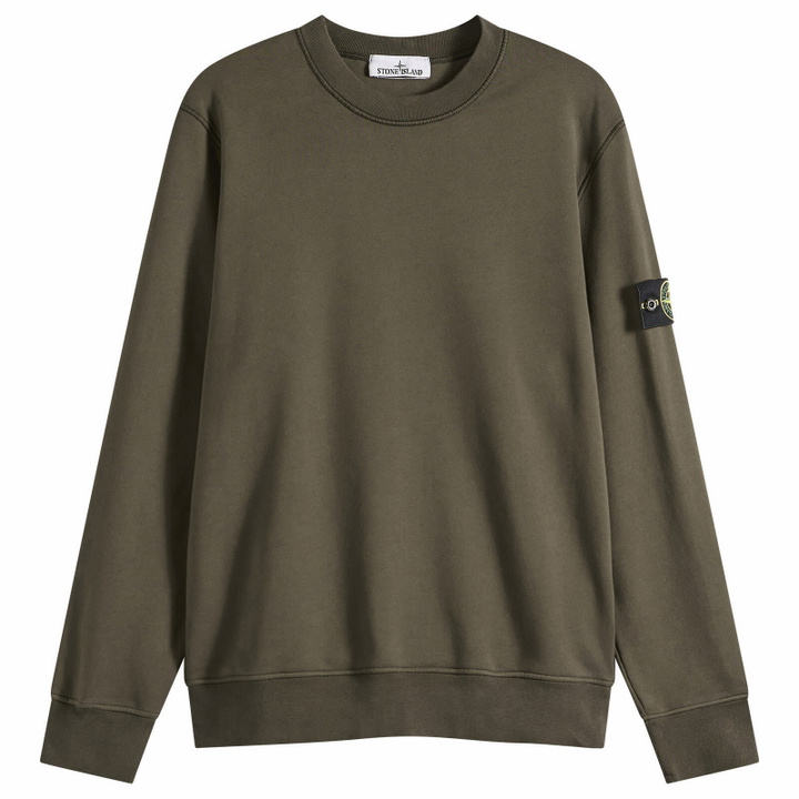 Photo: Stone Island Men's Organic Cotton Fleece Sweatshirt in Charcoal
