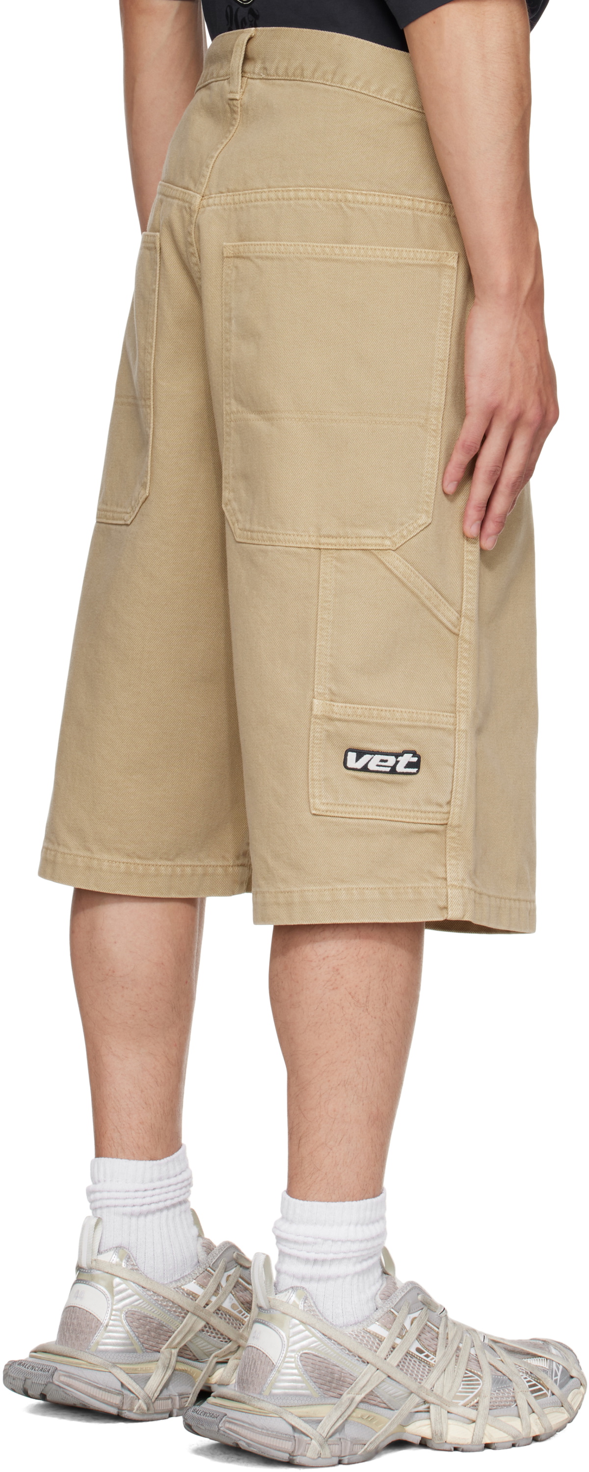 VETEMENTS Beige Hip-Hop Denim Shorts