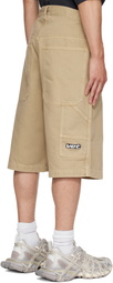 VETEMENTS Beige Hip-Hop Denim Shorts