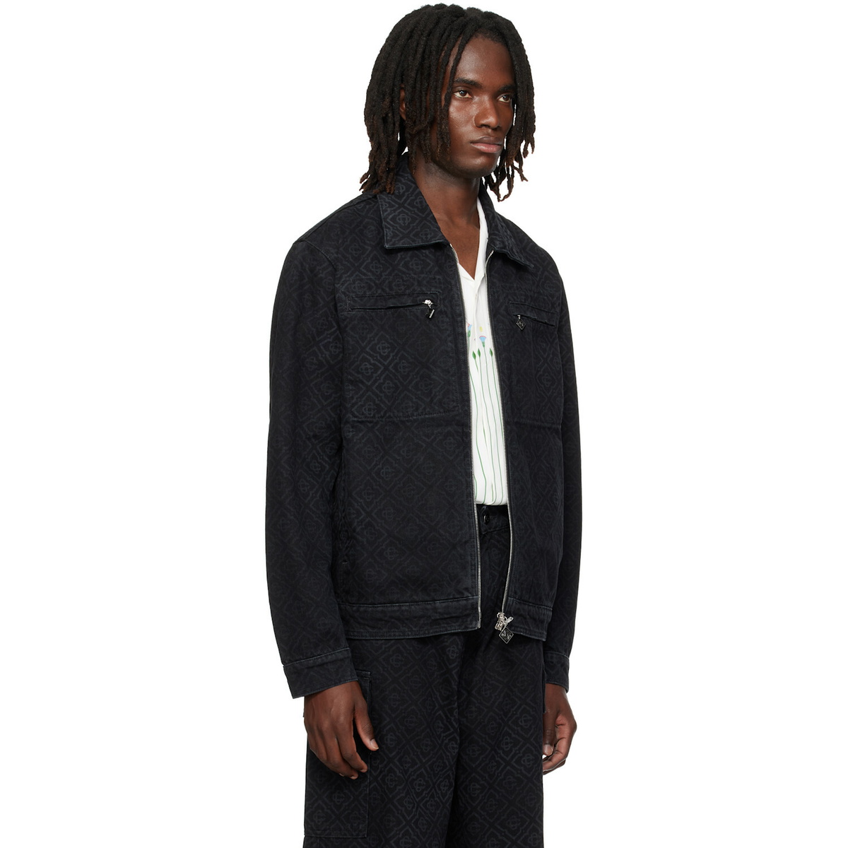 Casablanca Black Monogram Denim Jacket