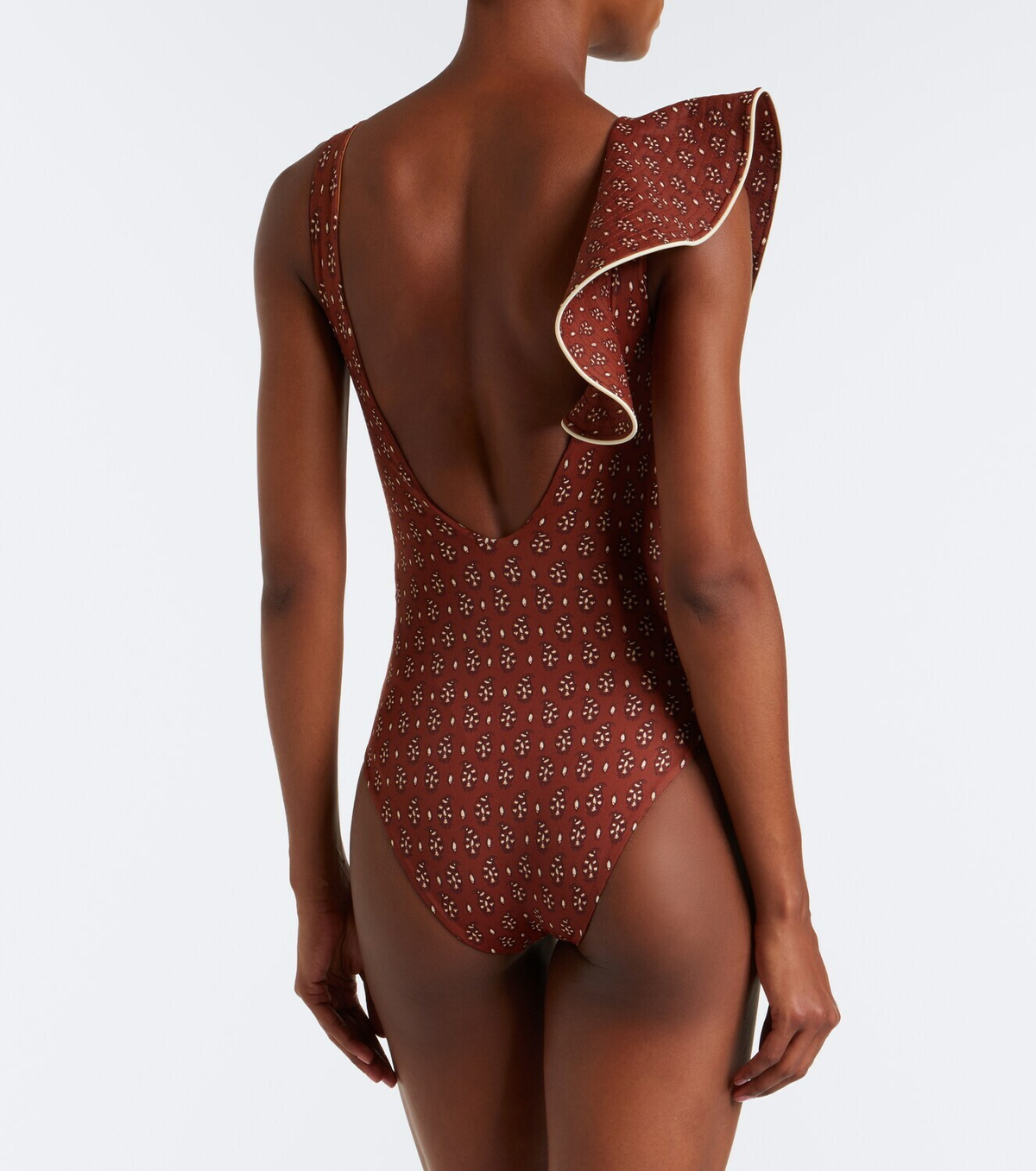 Johanna Ortiz Ruffled printed swimsuit