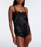 Dolce&Gabbana Lace-trimmed silk and cotton-blend romper