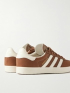 adidas Originals - Gazelle 85 Leather-Trimmed Suede Sneakers - Brown