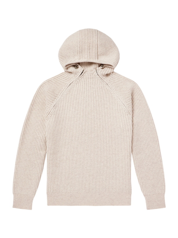 Photo: Aimé Leon Dore - Ribbed-Knit Wool-Blend Hoodie - Neutrals