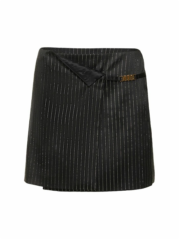 Photo: GCDS - Logo Clasp Pinstripe Mini Skirt