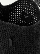 SAINT LAURENT - Le 5 à 7 Medium Cabas Leather-Trimmed Raffia Messenger Bag
