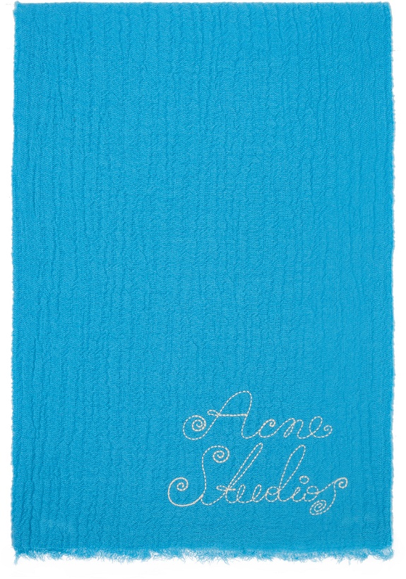 Photo: Acne Studios Blue Embroidered Scarf