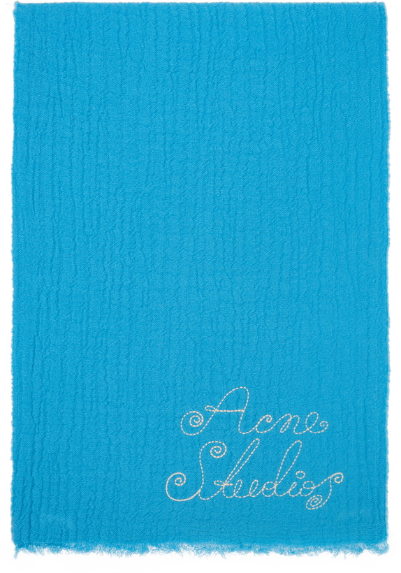 Photo: Acne Studios Blue Embroidered Scarf