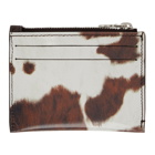 Burberry Brown and White Cow Simone Card Holder
