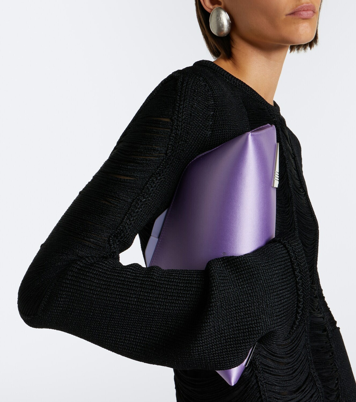 The Attico 8:30PM Small satin clutch