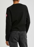 Canada Goose Women's Small Black Hybridge Wool and Shell Jacket Features Knitted Merino Wool