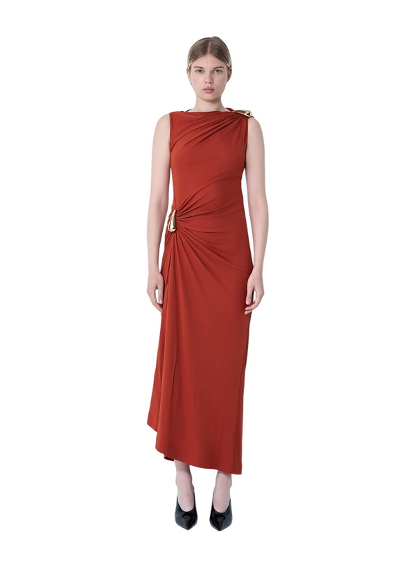 Bottega Veneta Gold Polyester Blend Dress Bottega Veneta Bottega Veneta Gold Polyester Blend Dress Bottega Veneta