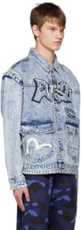 Evisu Blue Convertible Denim Jacket