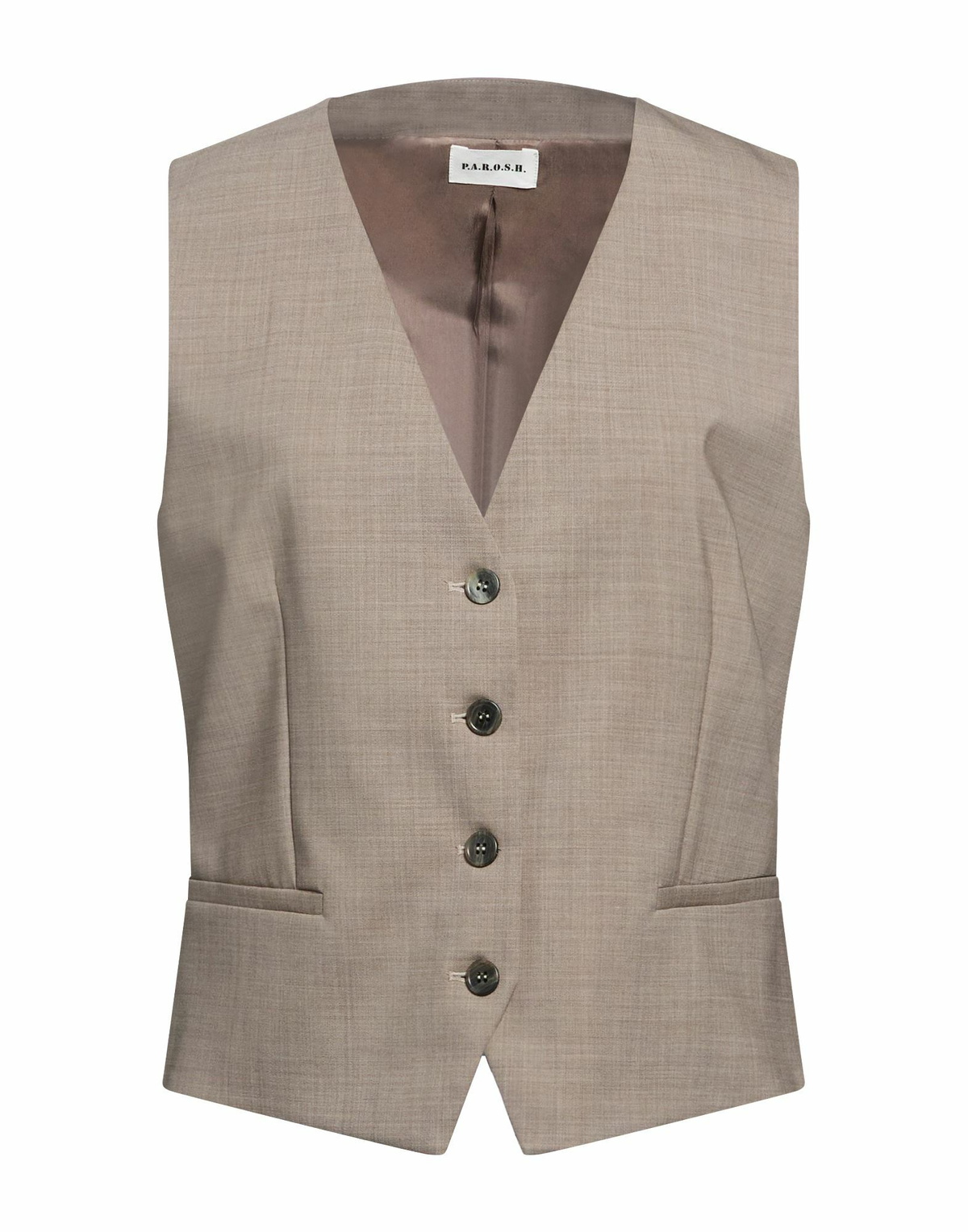 P. a.r. o.s. h. Womens Tailored Vest Taupe