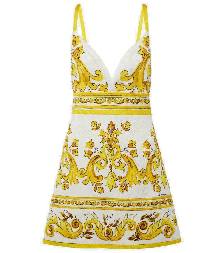 Photo: Dolce&Gabbana Majolica cotton-blend brocade minidress