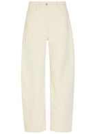 Another Tomorrow Curved Barrel-leg Jeans Beige