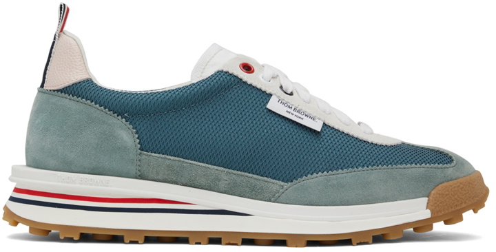 Photo: Thom Browne Blue Mesh Tech Runner Sneakers