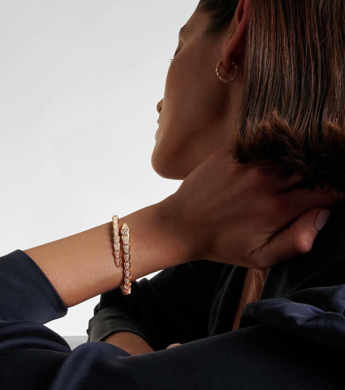 Bvlgari Serpenti Viper 18kt rose gold bracelet with diamonds