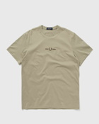 Fred Perry Embroidered T Shirt Beige - Mens - Shortsleeves