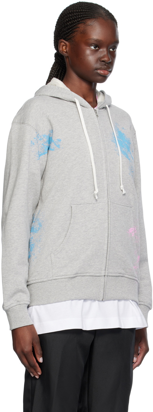 Comme des Garçons Shirt Gray Paint Splatter Hoodie