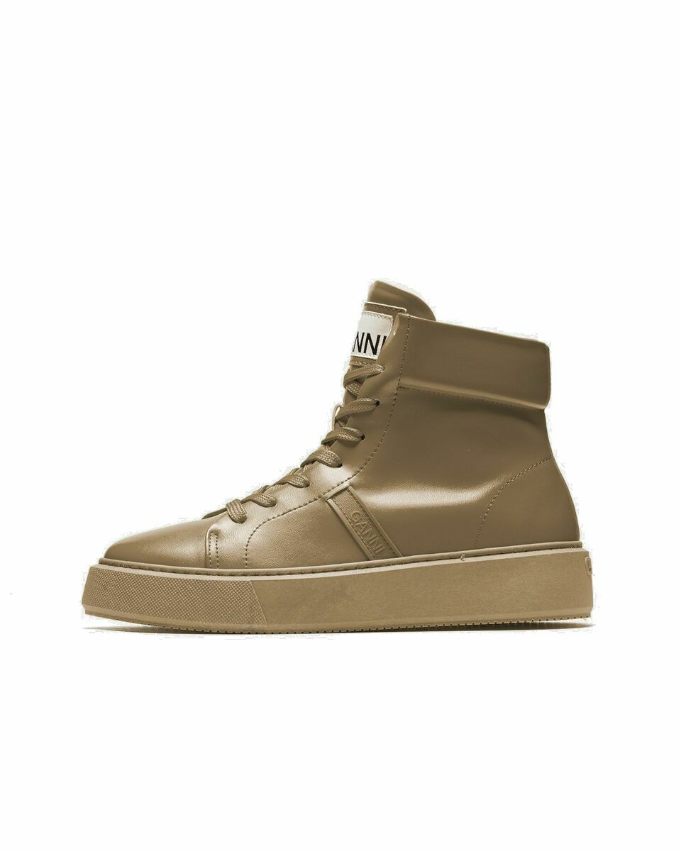 Photo: Ganni Sporty Mix Cupsole High Top Sneaker Brown - Womens - Basketball