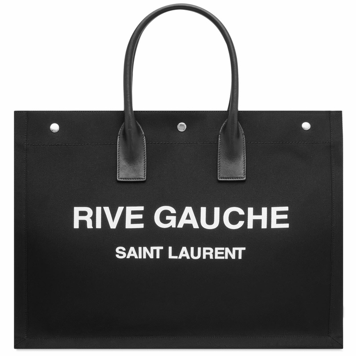 Photo: Saint Laurent Men's Rive Gauche EW Tote Bag in Black