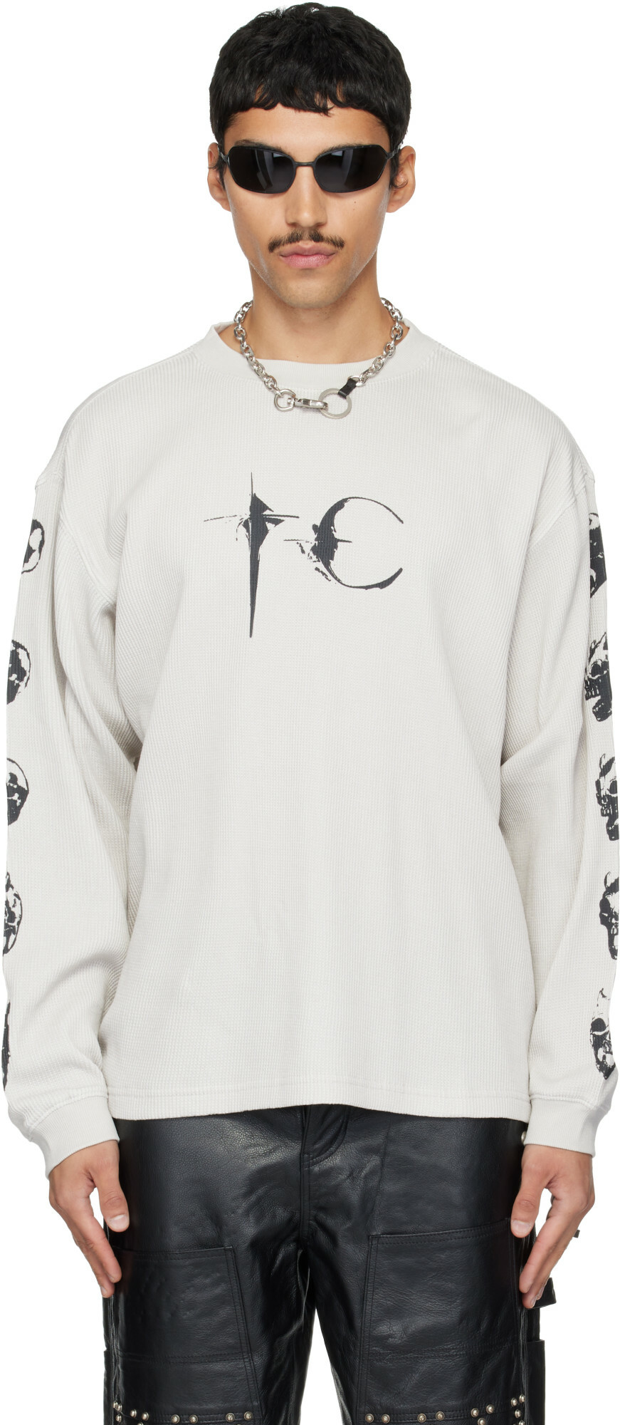 Marc Jacobs Heaven White Boardwalk Bear Long Sleeve T-Shirt Marc
